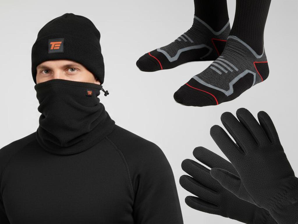 Zestaw zimowy - Komfort i Ochrona 3M, (4 części: czapka, komin, rękawiczki, skarpety), Teger