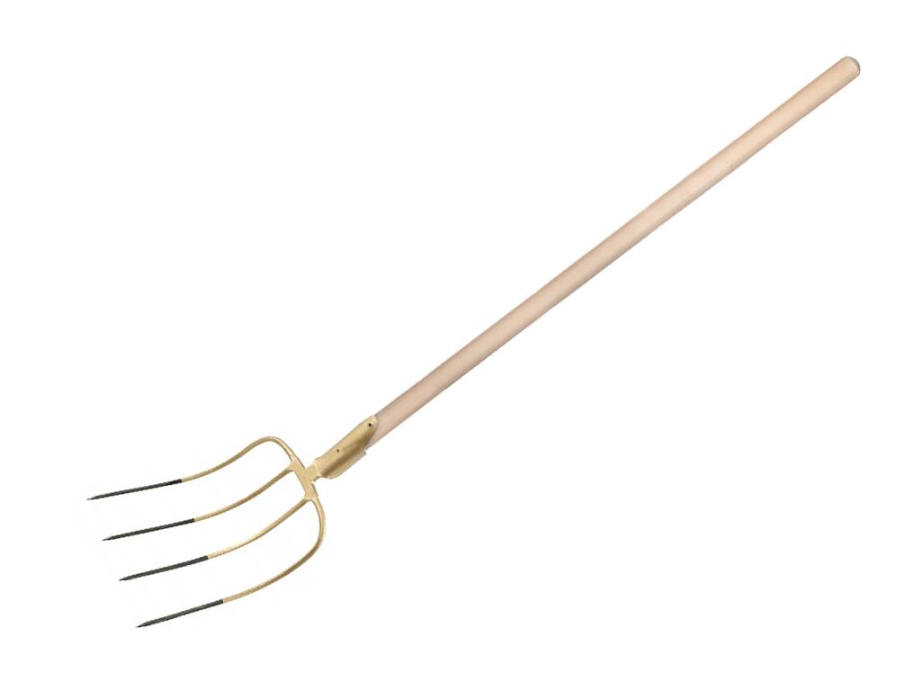Widły gospodarcze 4-zębne na drewnianym trzonku, (dł. 1500 mm), kute, Teger