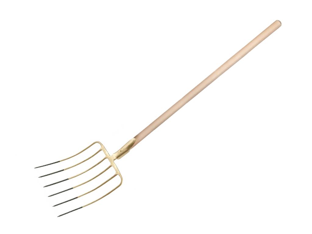 Widły gospodarcze 6-zębne do kiszonki / kukurydzy, na drewnianym trzonku, (dł. 1580 mm), kute, Teger