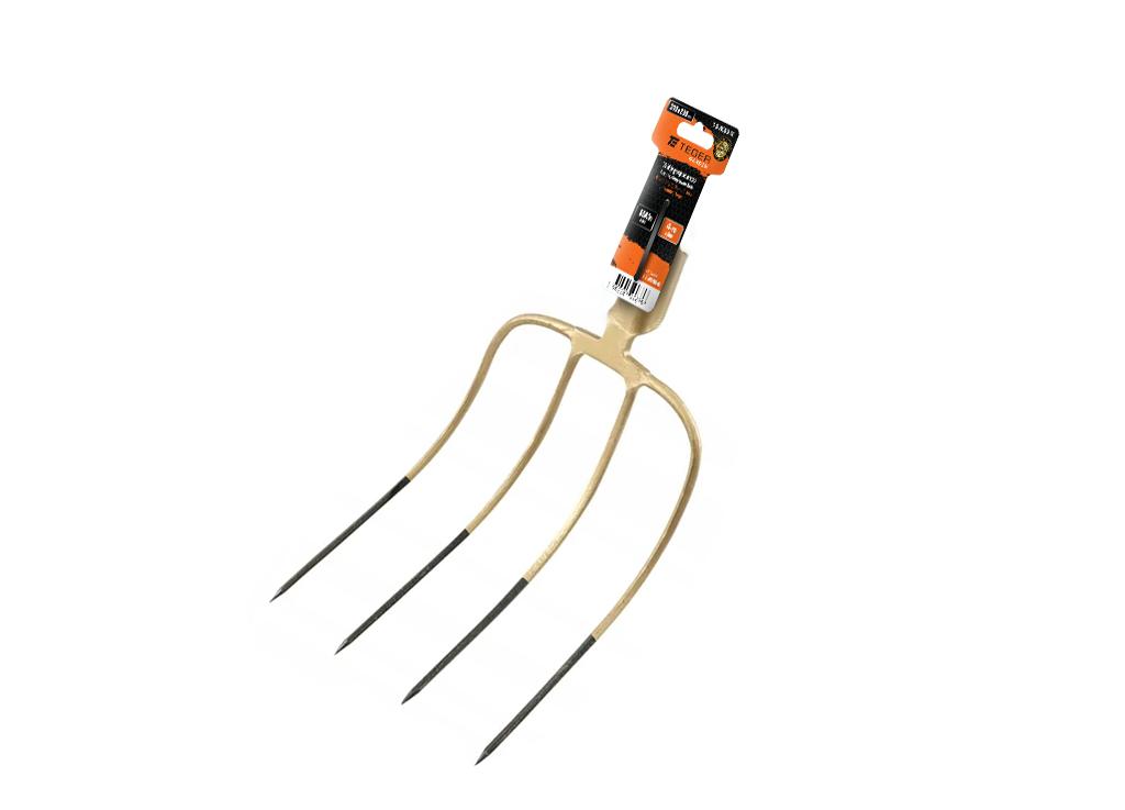 Widły gospodarcze 4-zębne, nieoprawne, kute, Teger