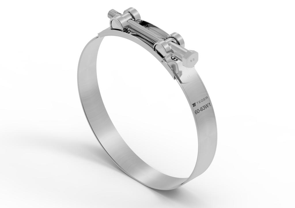 Opaska zaciskowa GBS 60-63 (obejma W1 - stal ocynkowana) szerkość 22mm TEGER ( sprzedawane po 10 )