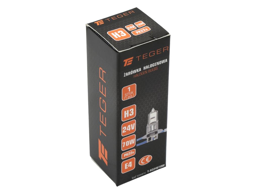 Żarówka H3 24V 70W PK22s TEGER ( sprzedawane po 10 szt)