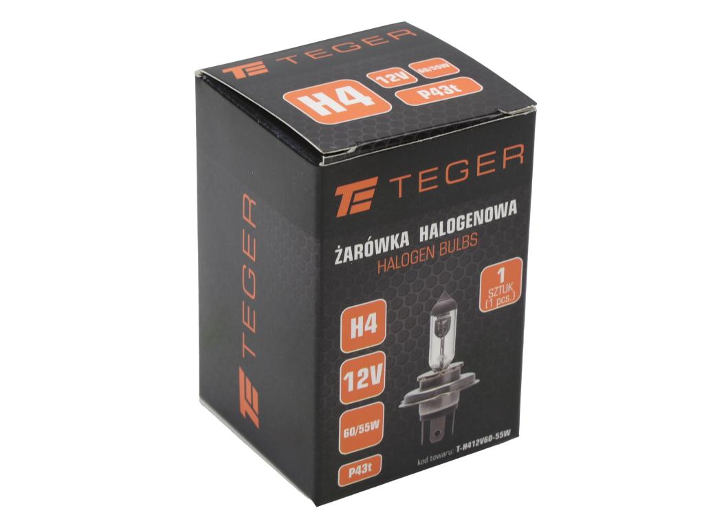 Żarówka H4 12V 60/55W P45t TEGER ( sprzedawane po 10 szt)