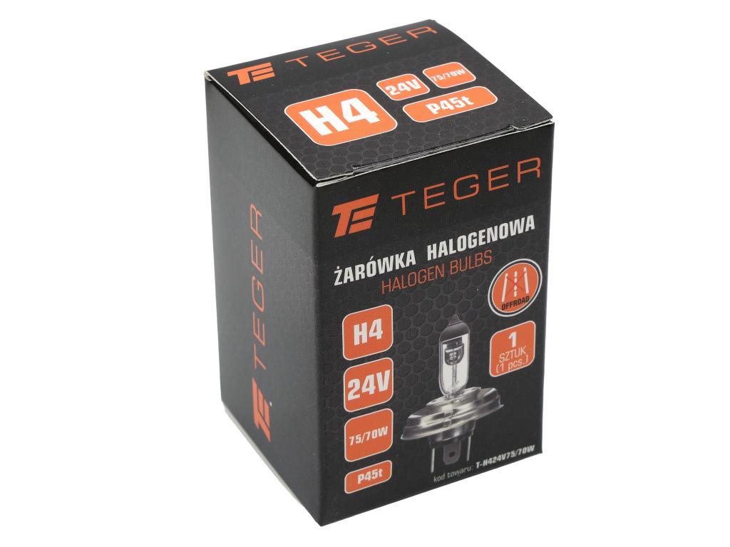 Żarówka H4 24V 75/70W P45t TEGER ( sprzedawane po 10 szt)