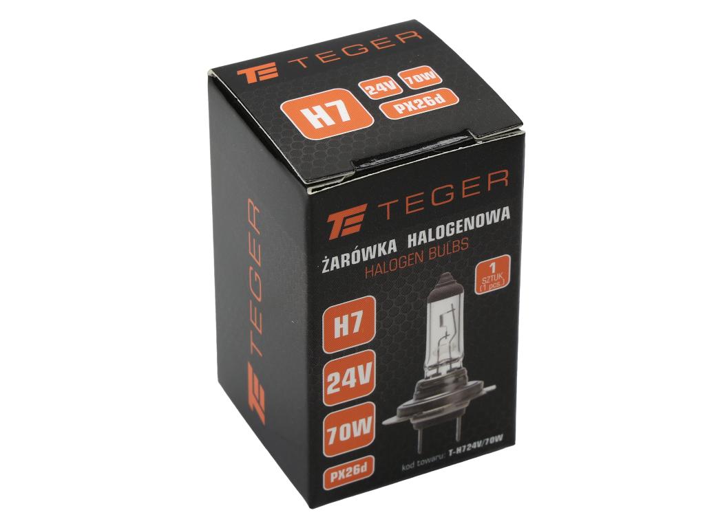 Żarówka H7 24V 70W PX26d TEGER ( sprzedawane po 10 szt)
