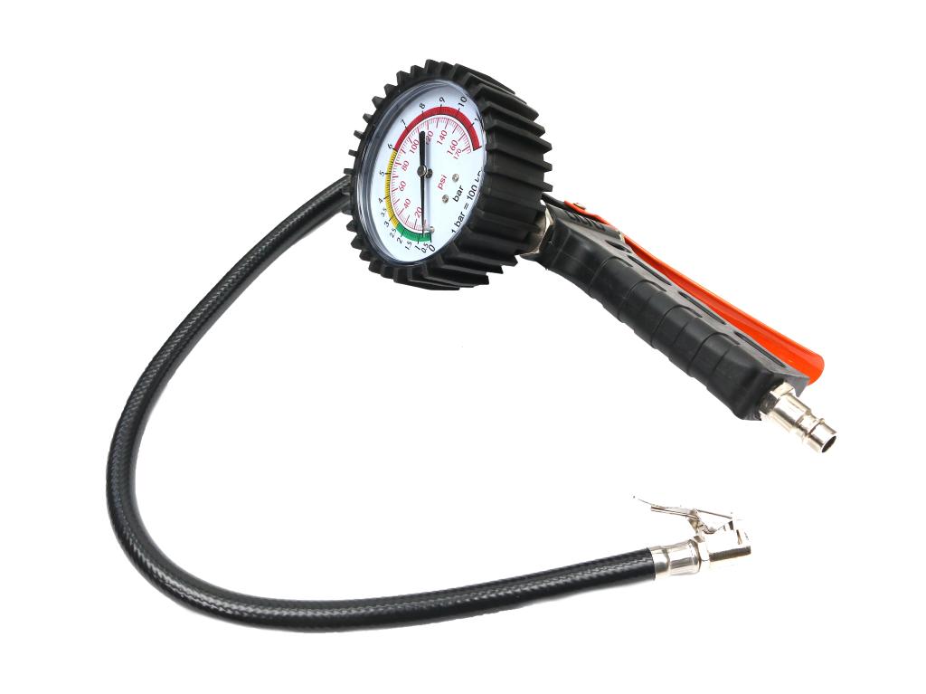 Pistolet do pompowania z manometrem i wężem 50cm Teger