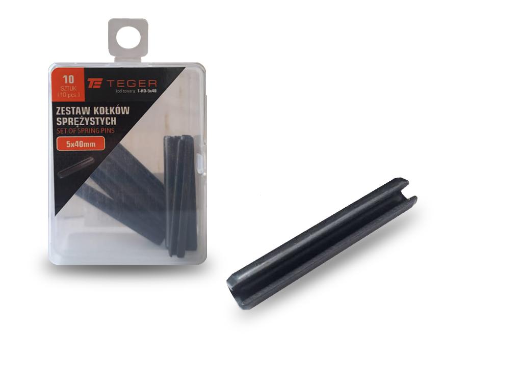 Kołek sprężysty 5x40 TEGER, (sprzedawane po 10)