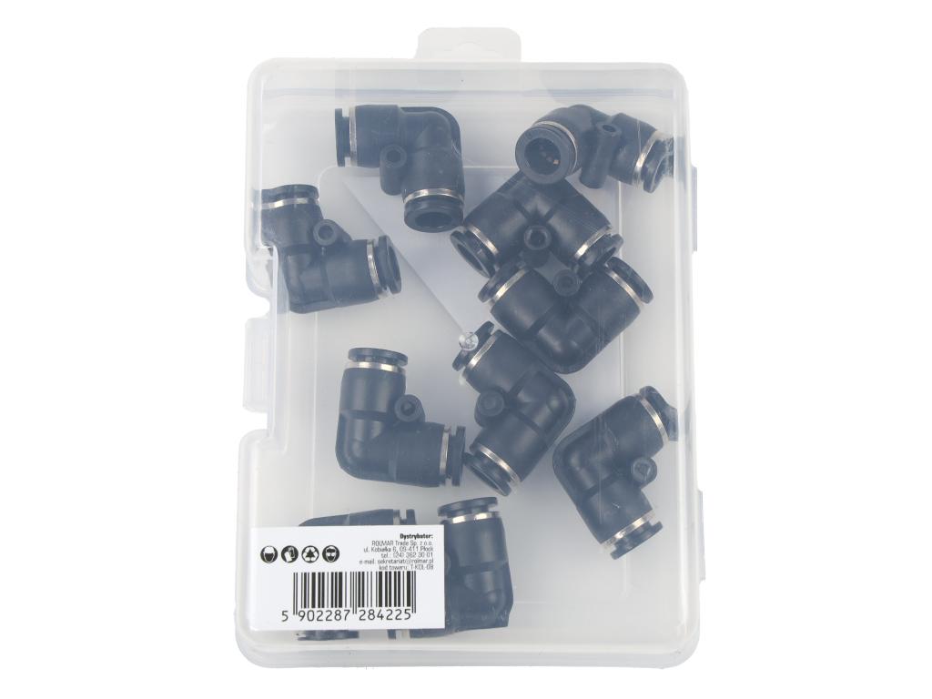 Kolanko wtykowe tekalan (90 stopni) 8mm TEGER, (sprzedawane po 10)
