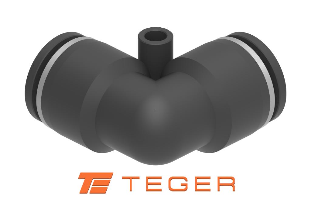 Kolanko wtykowe tekalan (90 stopni) 10mm TEGER, (sprzedawane po 10)
