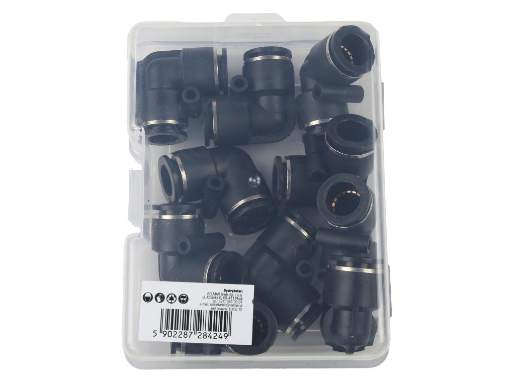 Kolanko wtykowe tekalan (90 stopni) 12mm TEGER, (sprzedawane po 10)