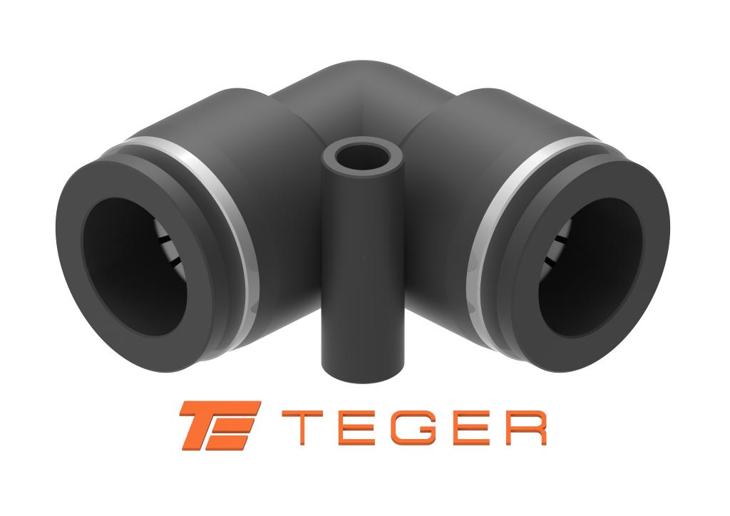 Kolanko wtykowe tekalan (90 stopni) 14mm TEGER, (sprzedawane po 5)