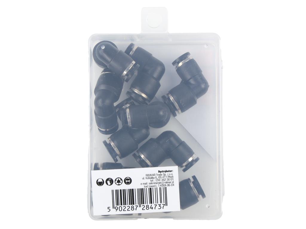 Kolanko wtykowe tekalan (90 stopni) redukcyjne 6mm x 4mm TEGER, (sprzedawane po 10)