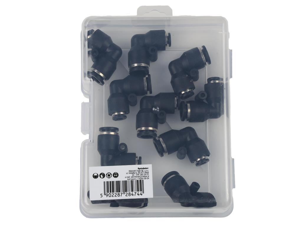 Kolanko wtykowe tekalan (90 stopni) redukcyjne 8mm x 4mm TEGER, (sprzedawane po 10)