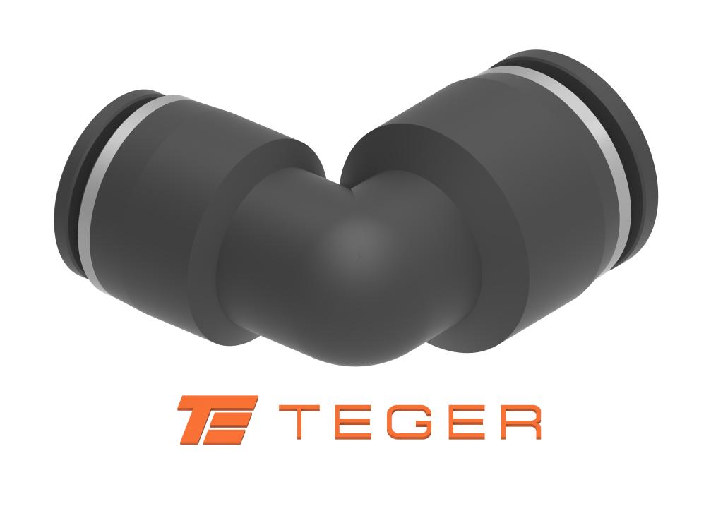 Kolanko wtykowe tekalan (90 stopni) redukcyjne 10mm x 6mm TEGER, (sprzedawane po 5)