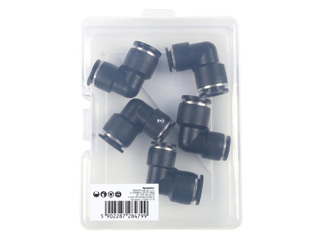 Kolanko wtykowe tekalan (90 stopni) redukcyjne 12mm x 10mm TEGER, (sprzedawane po 5)