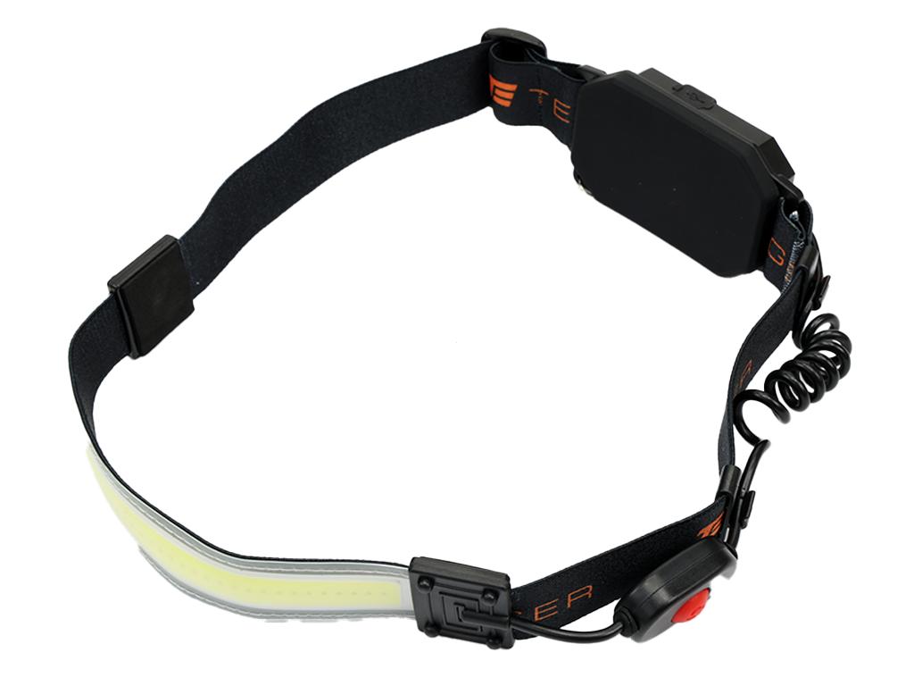 Latarka czołówka,  paskowa SOFT  LED COB  450lm z funkcją RED z tyłu ładowana USB, Teger