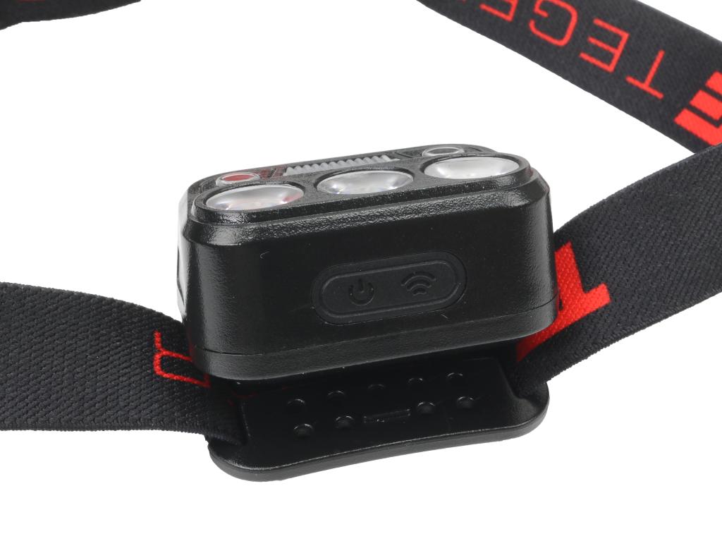 Latarka czołówka LED COB, 200 lm uruchamiana gestem akumulator 650 mAh ładowana USB-C, Teger