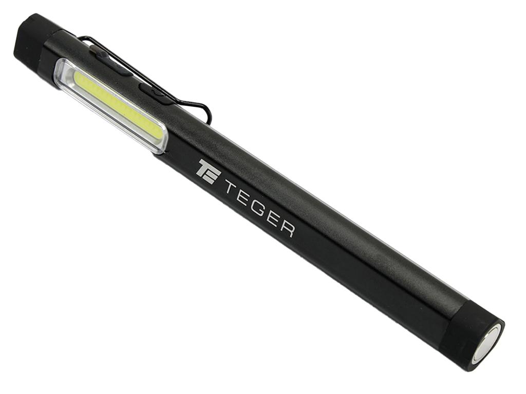 Latarka LED COB pen aluminiowa 400lm akumulator 750mAh ładowana USB Teger