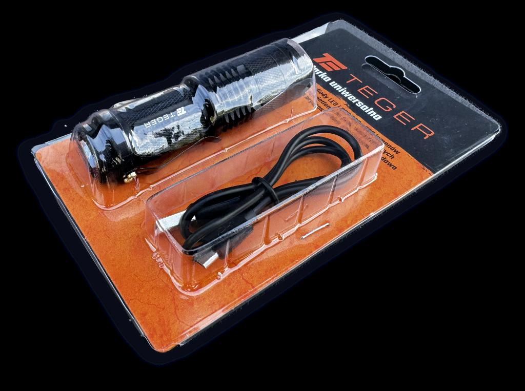 Latarka kompaktowa LED COB aluminiowa obudowa 200 lm z funkcją oświetlenia warsztatowego 500mAh USB Teger