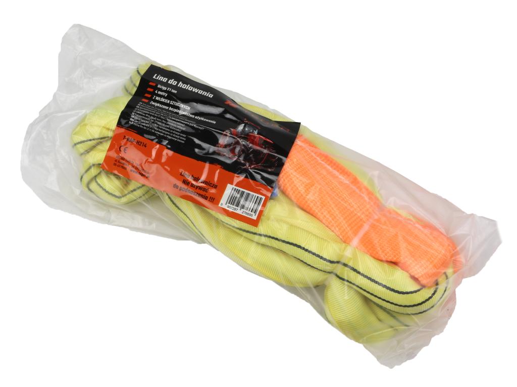 Lina holownicza z włókien syntetycznych uciąg 21T długość 4m, z atestem Teger