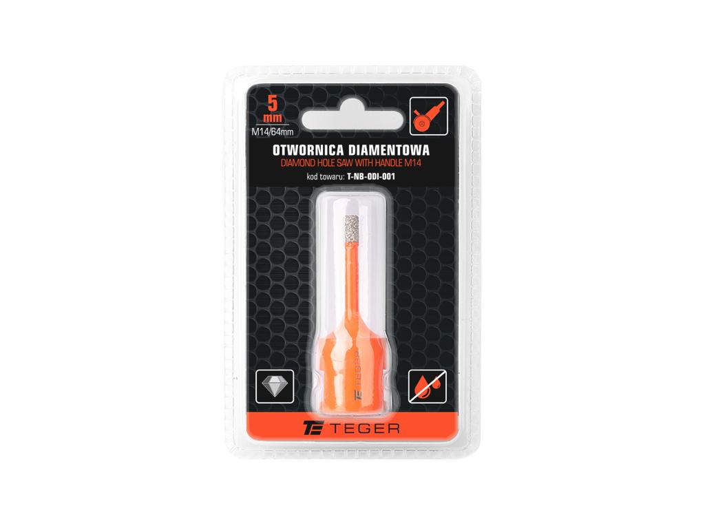 Otwornica diamentowa z uchwytem M14/5 mm / TEGER