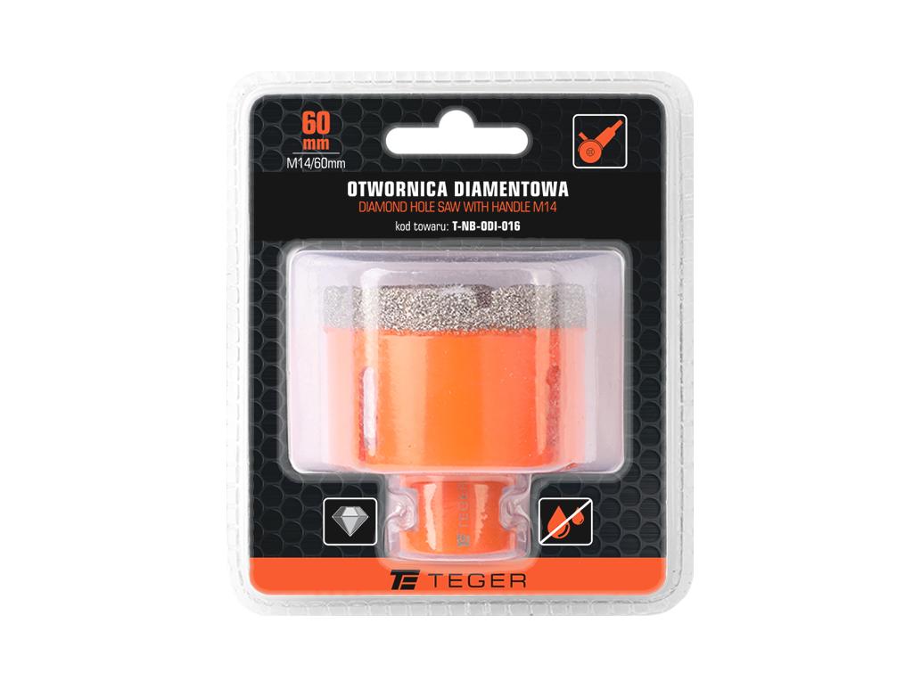 Otwornica diamentowa z uchwytem M14/60 mm / TEGER