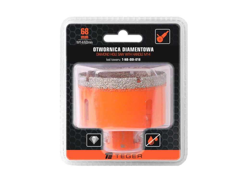 Otwornica diamentowa z uchwytem M14/68 mm / TEGER