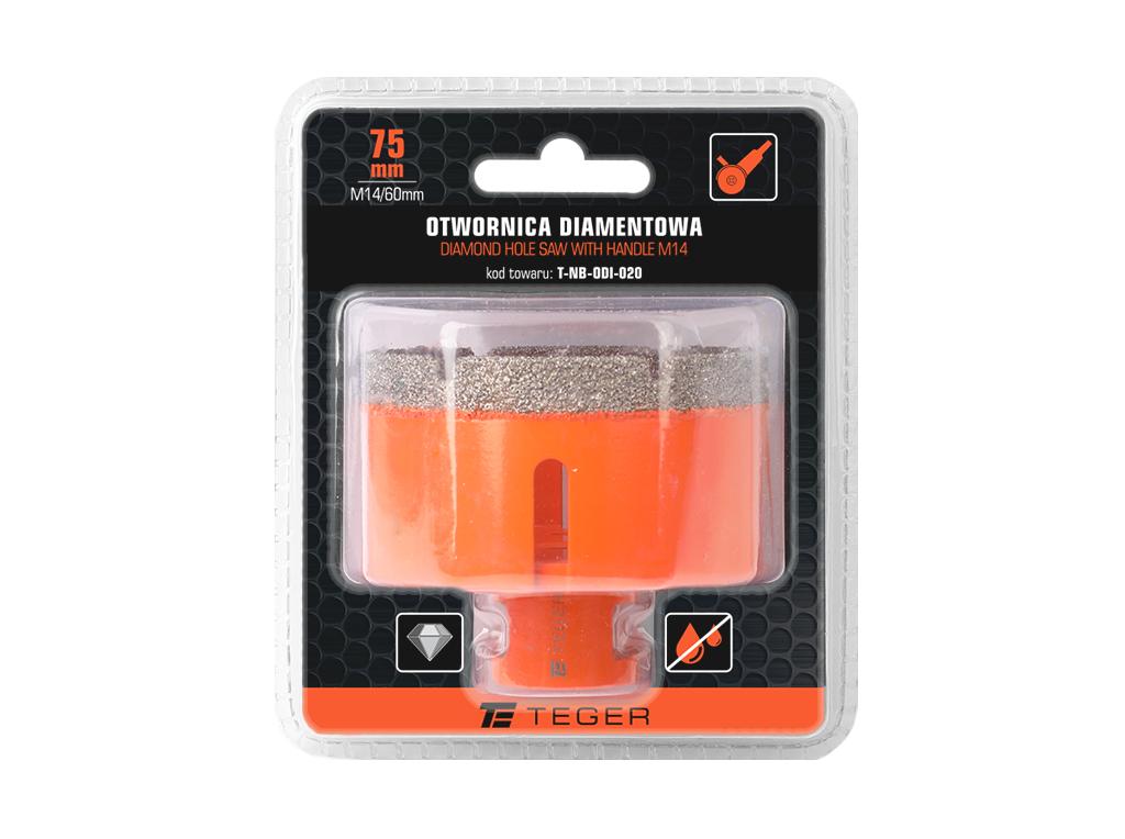Otwornica diamentowa z uchwytem M14/75 mm / TEGER