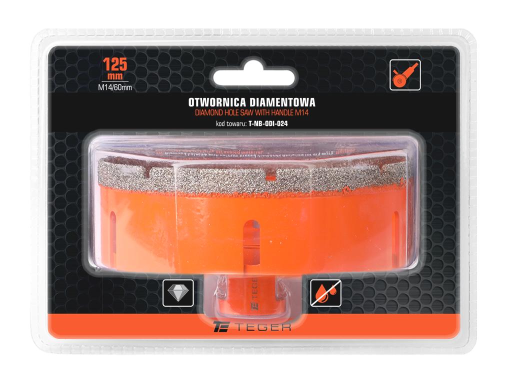 Otwornica diamentowa z uchwytem M14/125 mm / TEGER