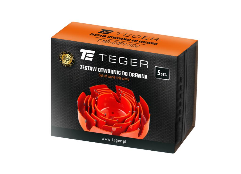 Zestaw otwornic do drewna 5szt. / TEGER