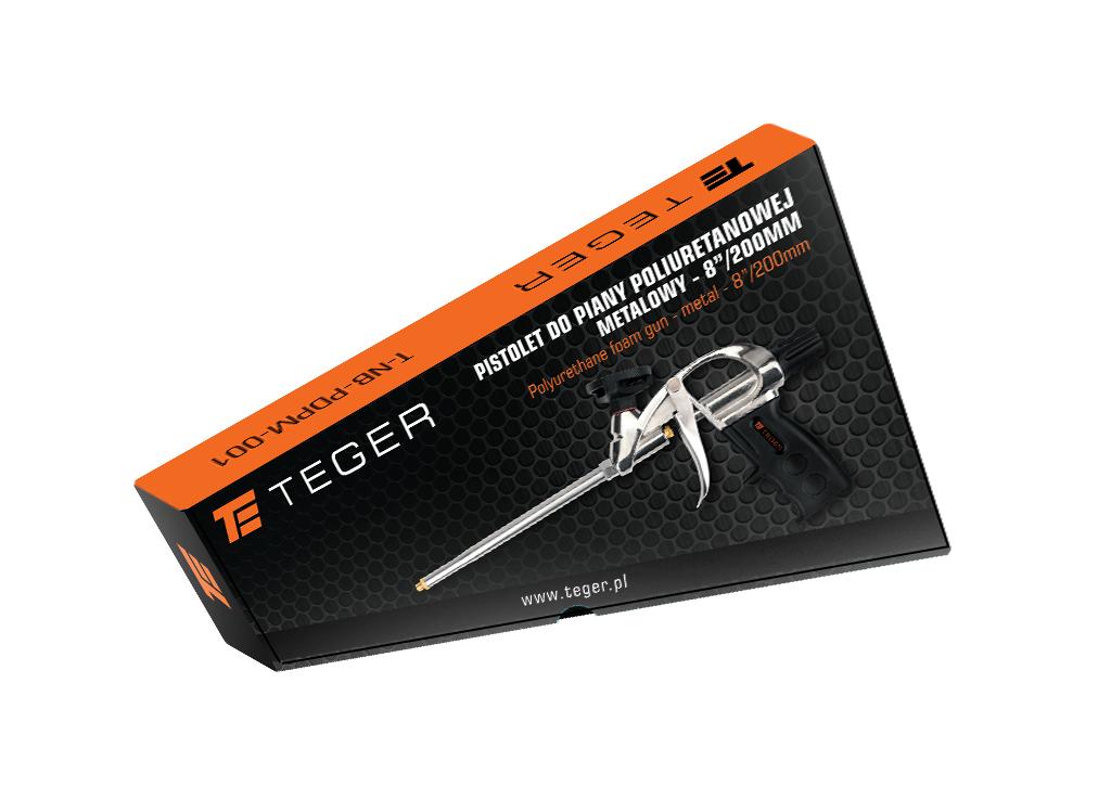 Pistolet do piany poliuretanowej - metalowy 8"/200mm / TEGER