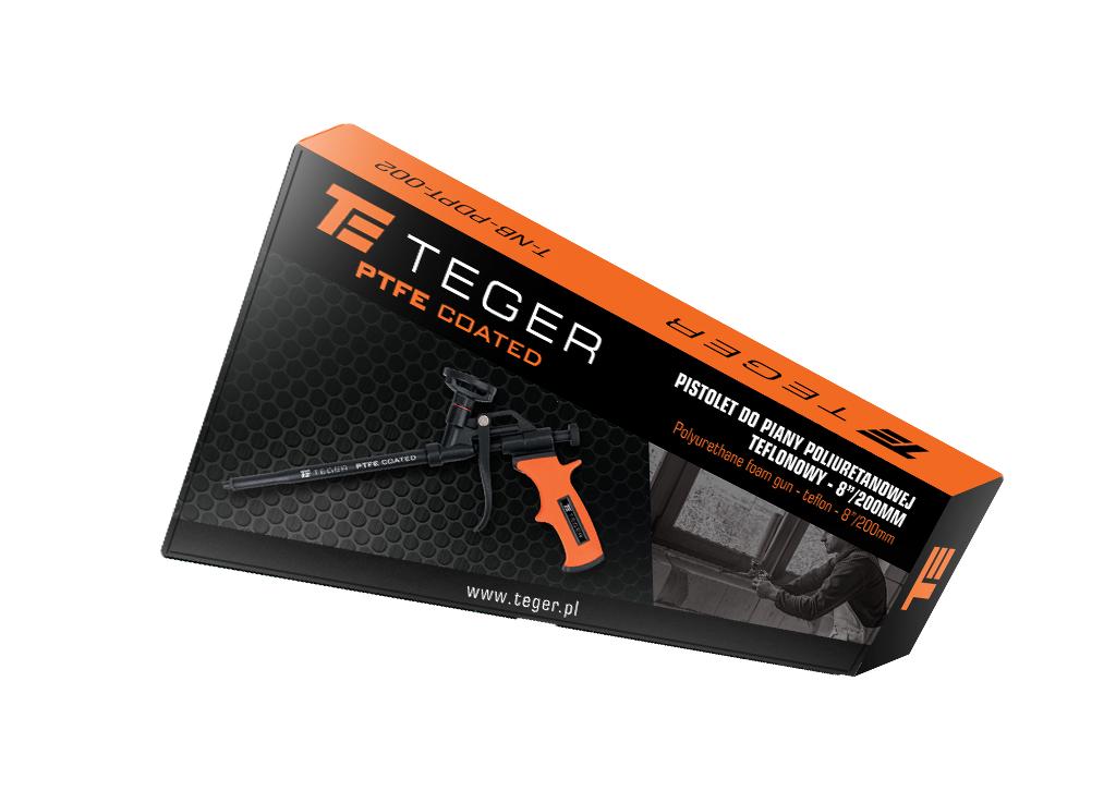Pistolet do piany poliuretanowej - teflonowy 8"/200mm / TEGER