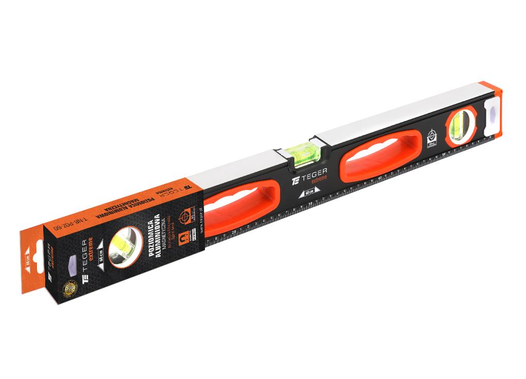 Poziomnica aluminiowa/magnetyczna 60 cm Extreme / TEGER