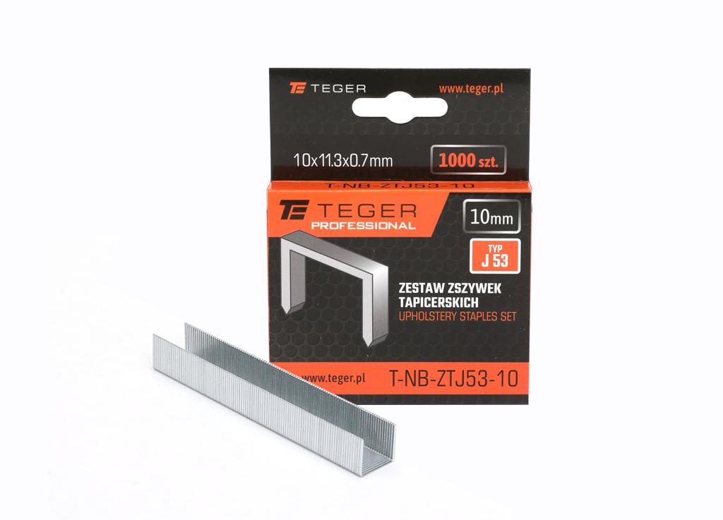 Zestaw zszywek tapicerskich PROFESSIONAL (typ J/53) 10/11,3/0,7mm / 1000 szt / TEGER