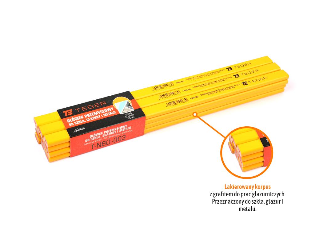 Ołówek przemysłowy - do szkła glazury i metalu / 300mm / TEGER (sprzedawane po 12 szt)