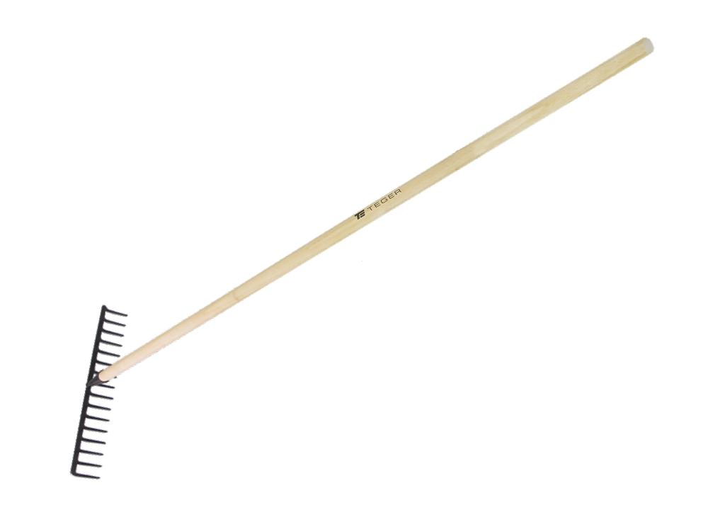 Grabie metalowe 16 zębne na drewnianym trzonku / TEGER