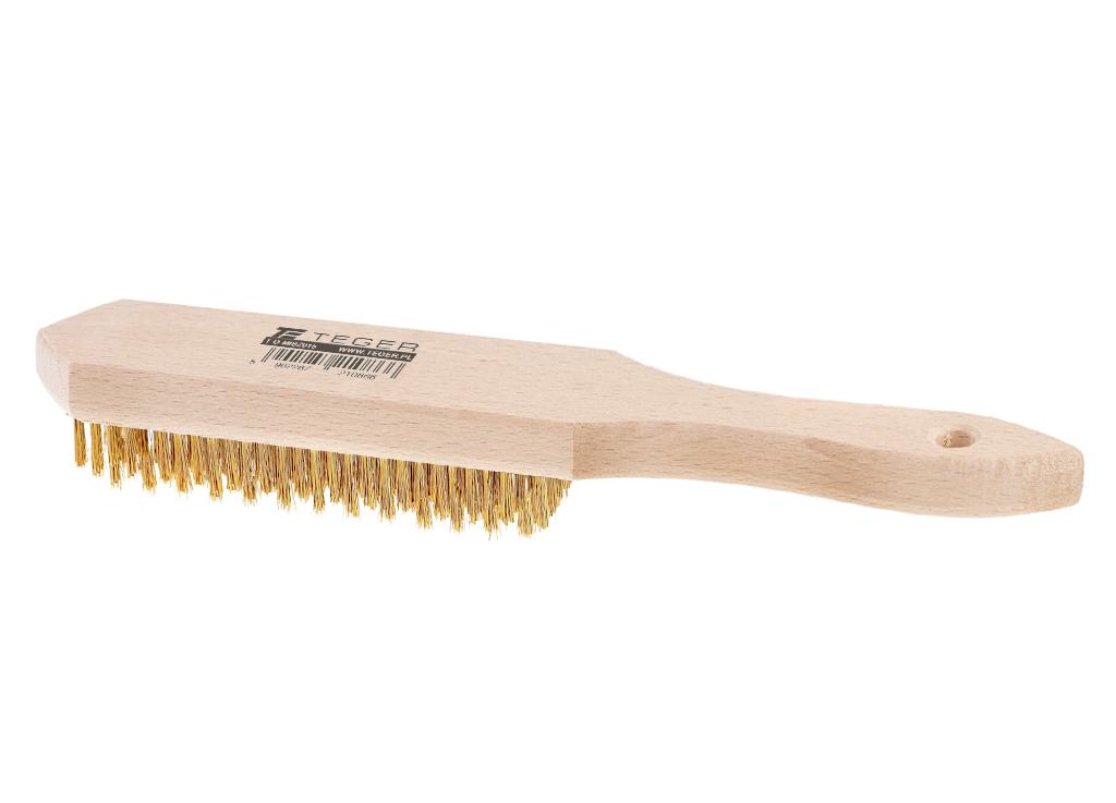 Szczotka druciana do rdzy PREMIUM - drut mosiężny / 5 rzędowa, TEGER