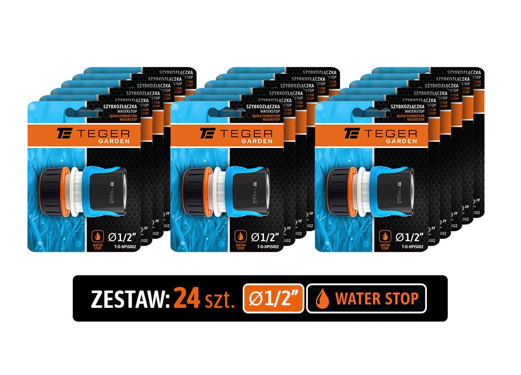Szybkozłączka, 1/2"  - z waterstop, (sprzedawane po 24), Teger