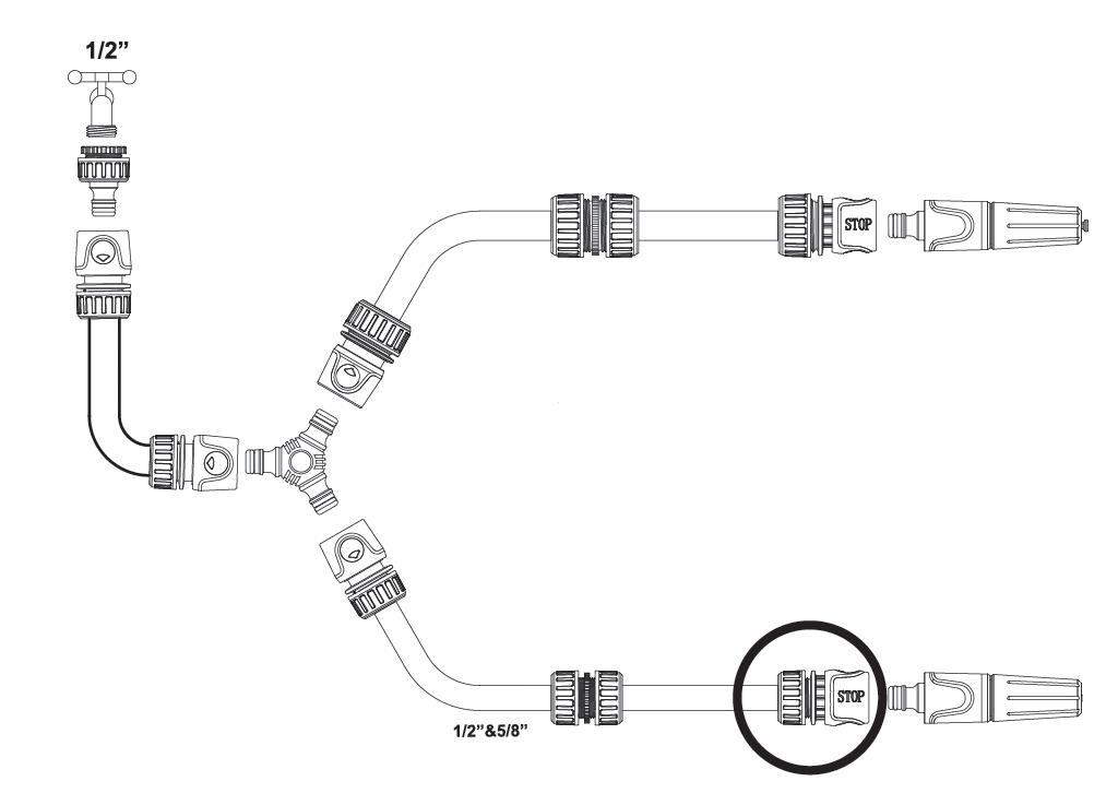 Szybkozłączka, 1/2"  - z waterstop, (sprzedawane po 24), Teger