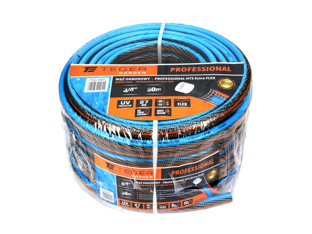 Wąż ogrodowy "PROFESSIONAL- EXTRA FLEX" FI 3/4". 50m / TEGER