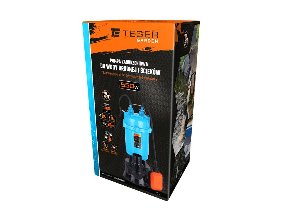Pompa zanurzeniowa do wody brudnej i ścieków 550W, (włącznik pływakowy), TEGER