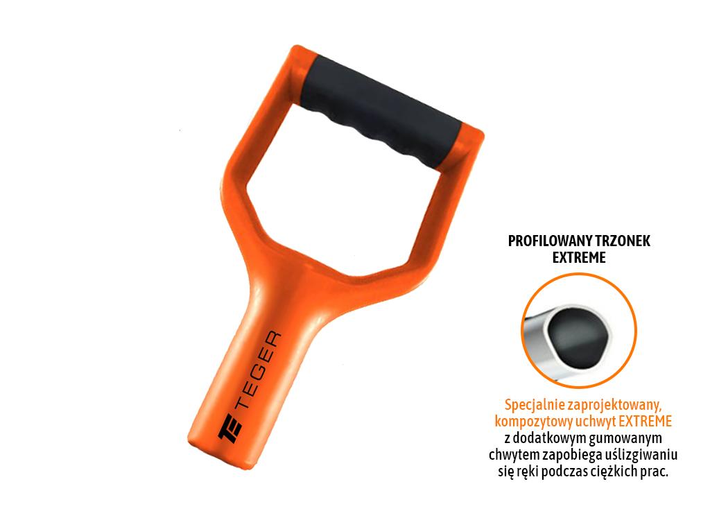 Rączka zapasowa do narzędzi - pomarańczowo-czarna, (na trzonek przetłoczony Extreme), Teger