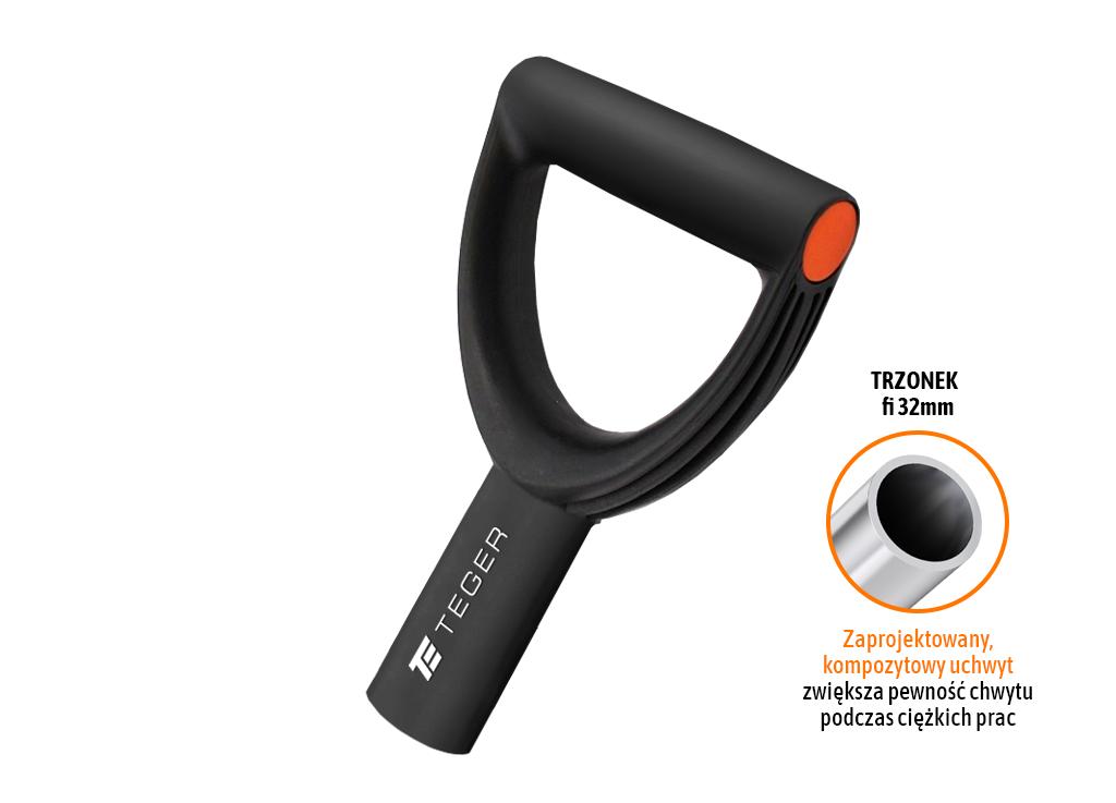 Rączka zapasowa do narzędzi - czarna, (na trzonek FI32) , Teger