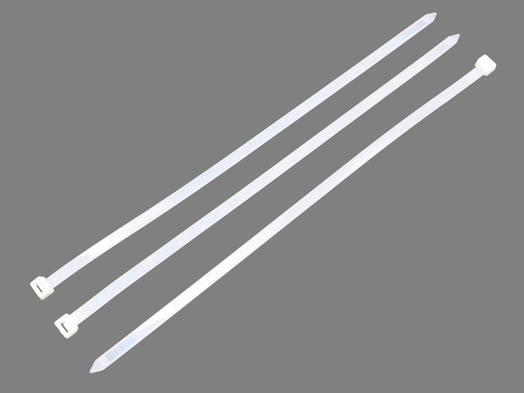 Opaski kablowe, opaska kablowa, opaski zaciskowe, tyrytytki, trytytki, 9.0 x 550mm 100 szt w worku transparentne odporne na UV, Teger