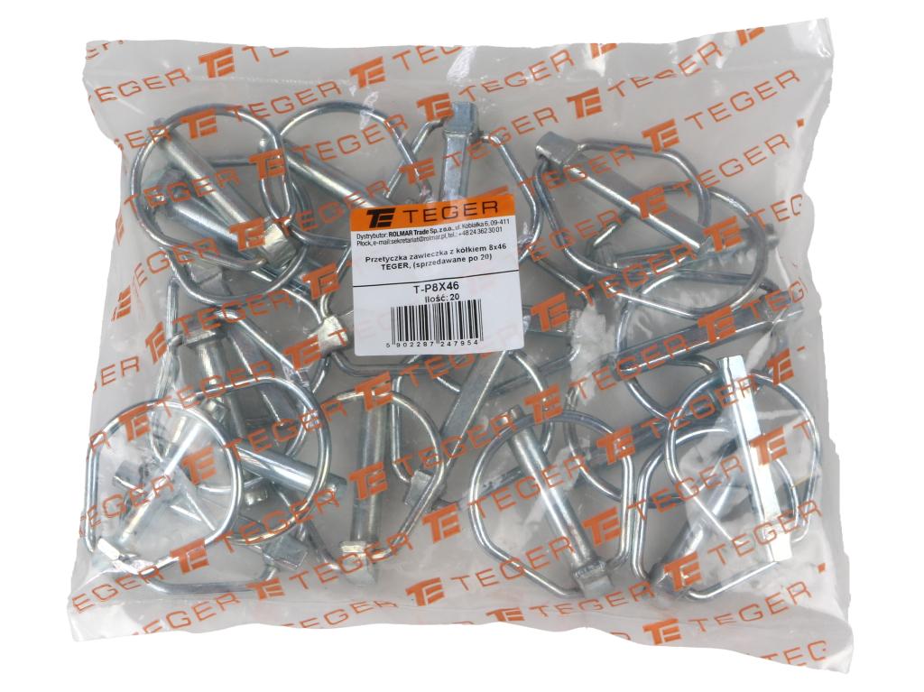 Przetyczka zawleczka z kółkiem 8x46 TEGER, (sprzedawane po 20)