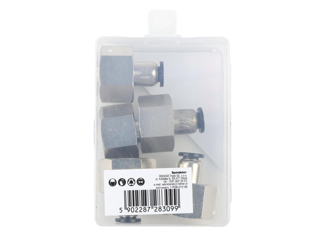 Złączka prosta wtykowa tekalan z gwintem wewnętrznym 6mm x 1/2" TEGER, (sprzedawane po 5)