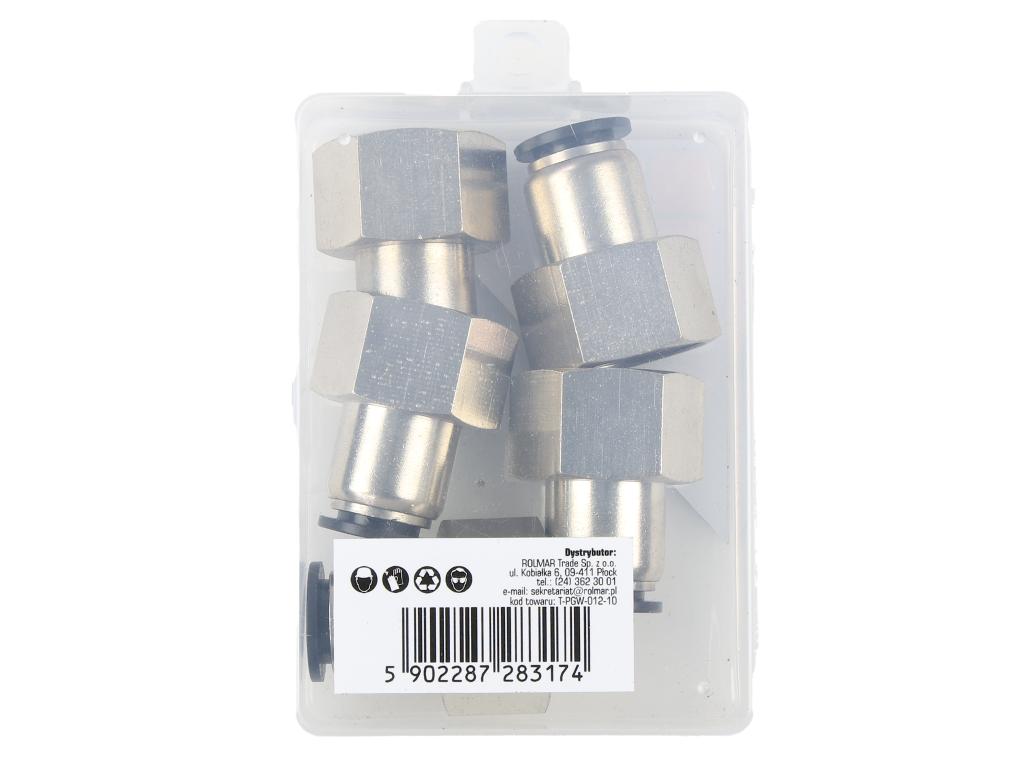 Złączka prosta wtykowa tekalan z gwintem wewnętrznym 10mm x 1/2" TEGER, (sprzedawane po 5)