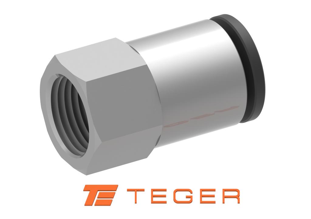 Złączka prosta wtykowa tekalan z gwintem wewnętrznym 12mm x 1/2" TEGER, (sprzedawane po 5)
