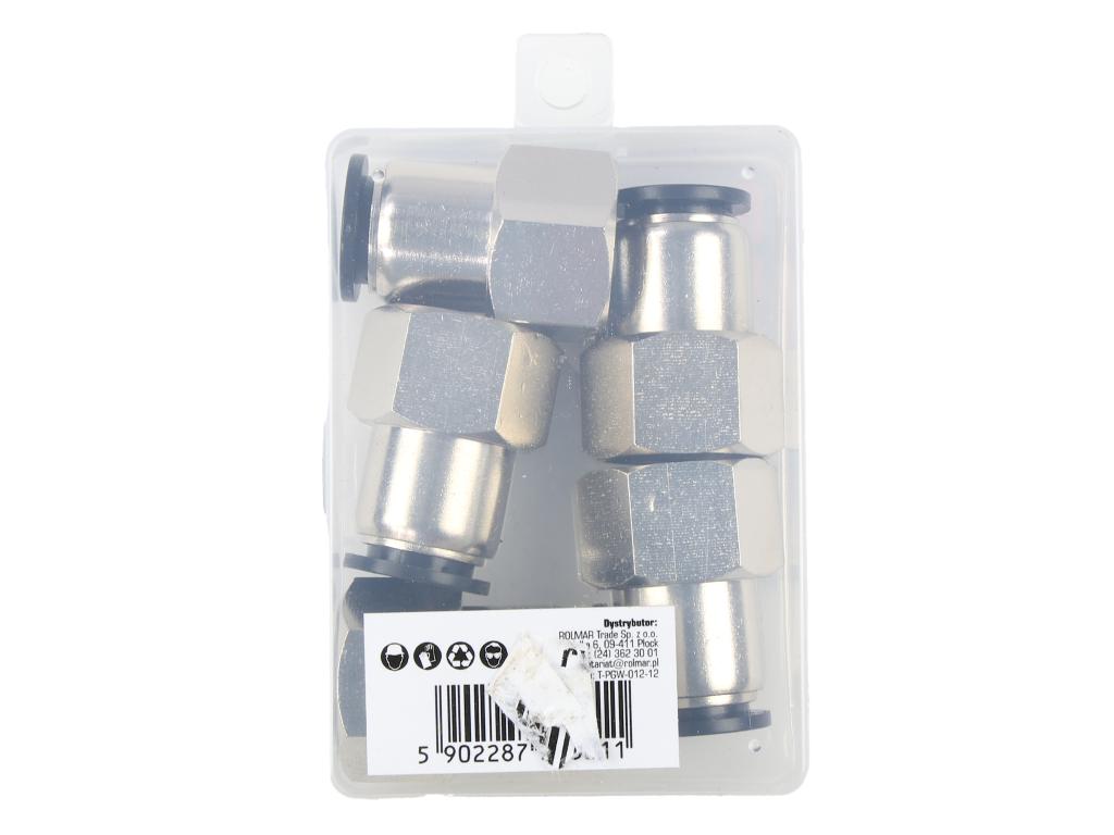 Złączka prosta wtykowa tekalan z gwintem wewnętrznym 12mm x 1/2" TEGER, (sprzedawane po 5)