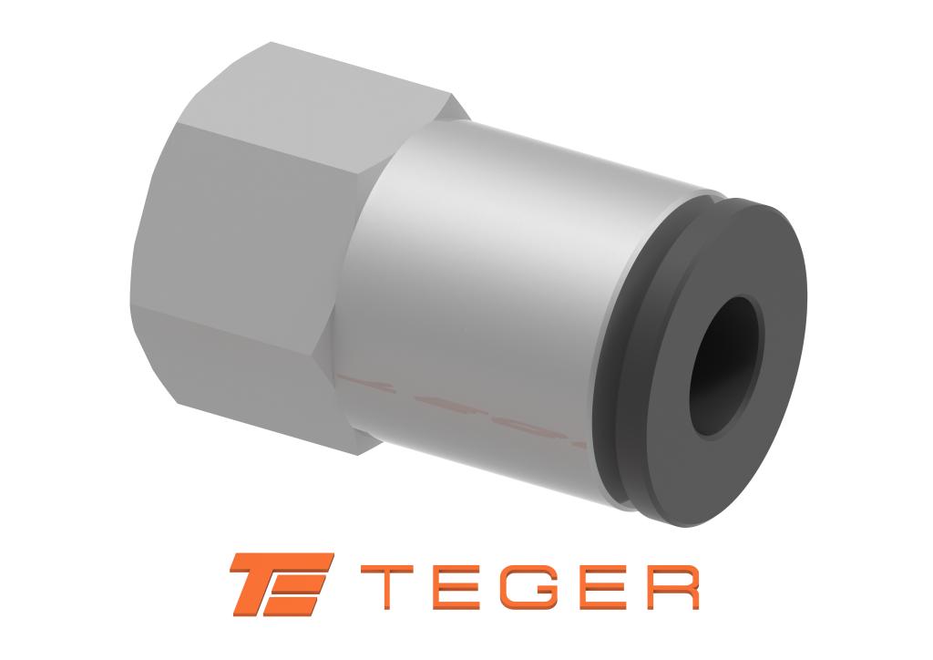 Złączka prosta wtykowa tekalan z gwintem wewnętrznym 6mm x 1/4" TEGER, (sprzedawane po 10)